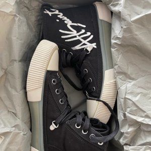 AllSaints Women's Logo Print Canvas High Tops in Black (Size 7)